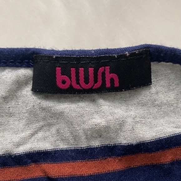 Blush Women’s Cold Shoulder Striped Long Sleeve Shirt Small - Picture 5 of 6